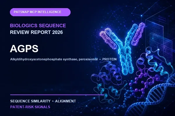 AGPS Biologics Sequence Review Report 2026: Alkyldihydroxyacetonephosphate synthase, peroxisomal Similarity and Patent-Risk Signals