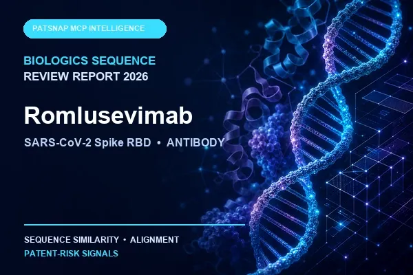 Romlusevimab Biologics Sequence Review Report 2026: SARS-CoV-2 Spike RBD Similarity and Patent-Risk Signals